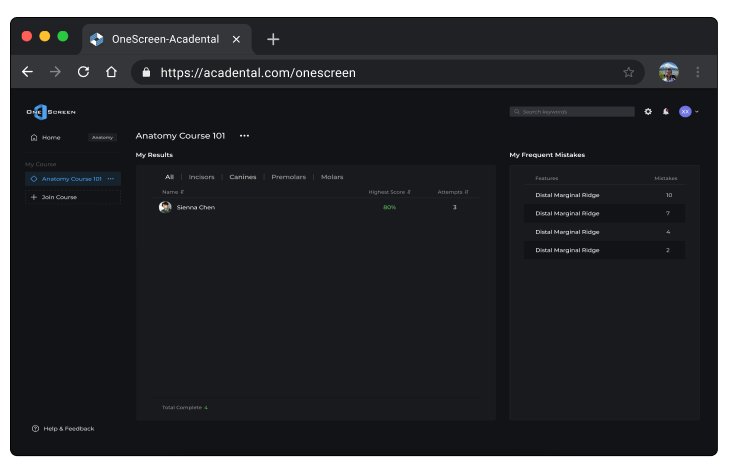 OneScreen web dashboard
